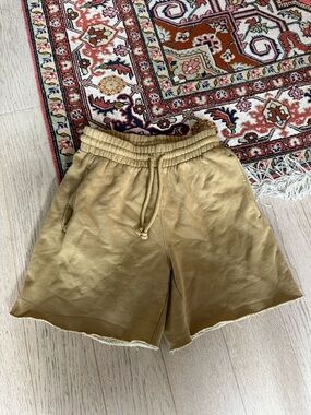 TNA Cozy AF Fleece Shorts in Mustard Yellow